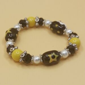Star And Skull Beads Yellow Bracelet Halloween